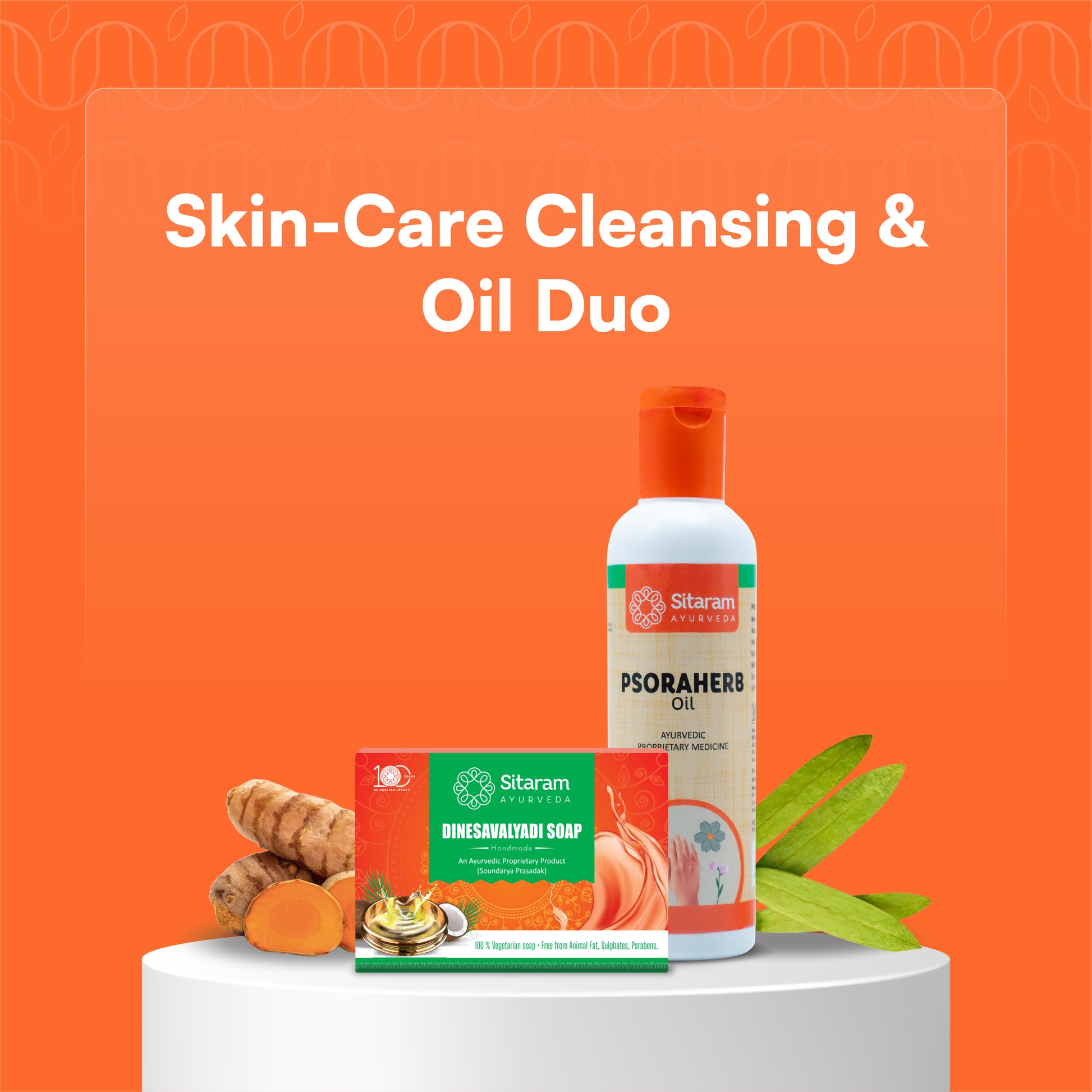 111 DINESAVALYADI SOAP &amp; PSORA HERB OIL COMBO PACK, Sitaram Ayurveda 