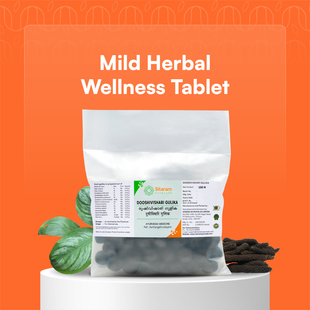 113 DOOSHIVISHARI GULIKA 100 NOS, Sitaram Ayurveda thrissur 