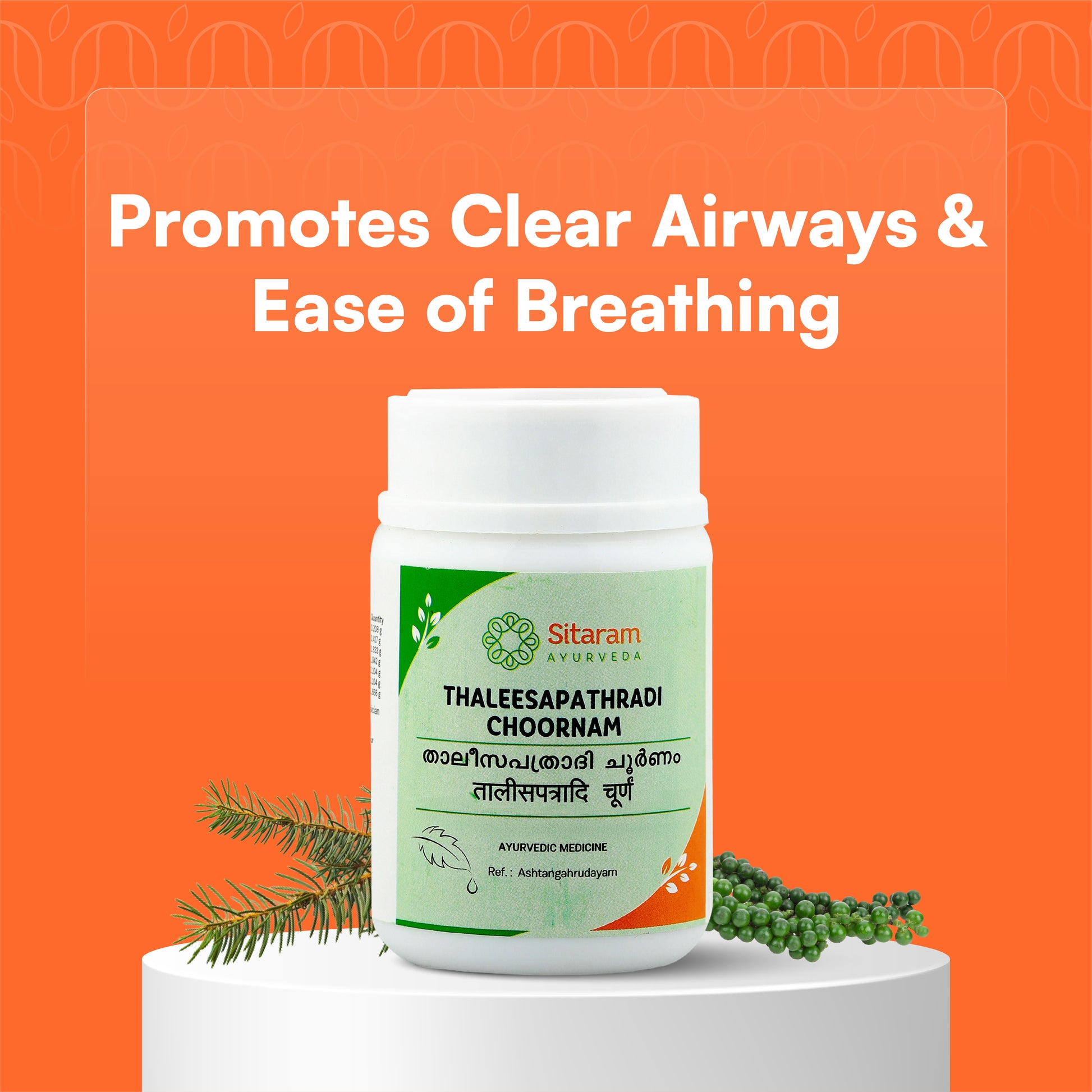 135 THALEESAPATHRADI CHOORNAM 50 GM, Sitaram Ayurveda Ecommerce