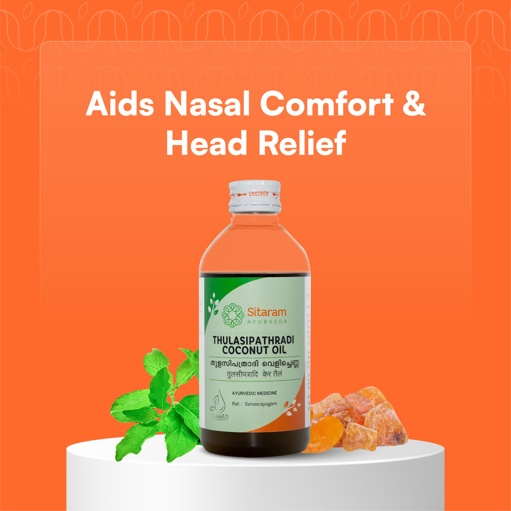 142 THULASI PATRADI KERATAILAM 200 ML, Sitaram Ayurveda Ecommerce