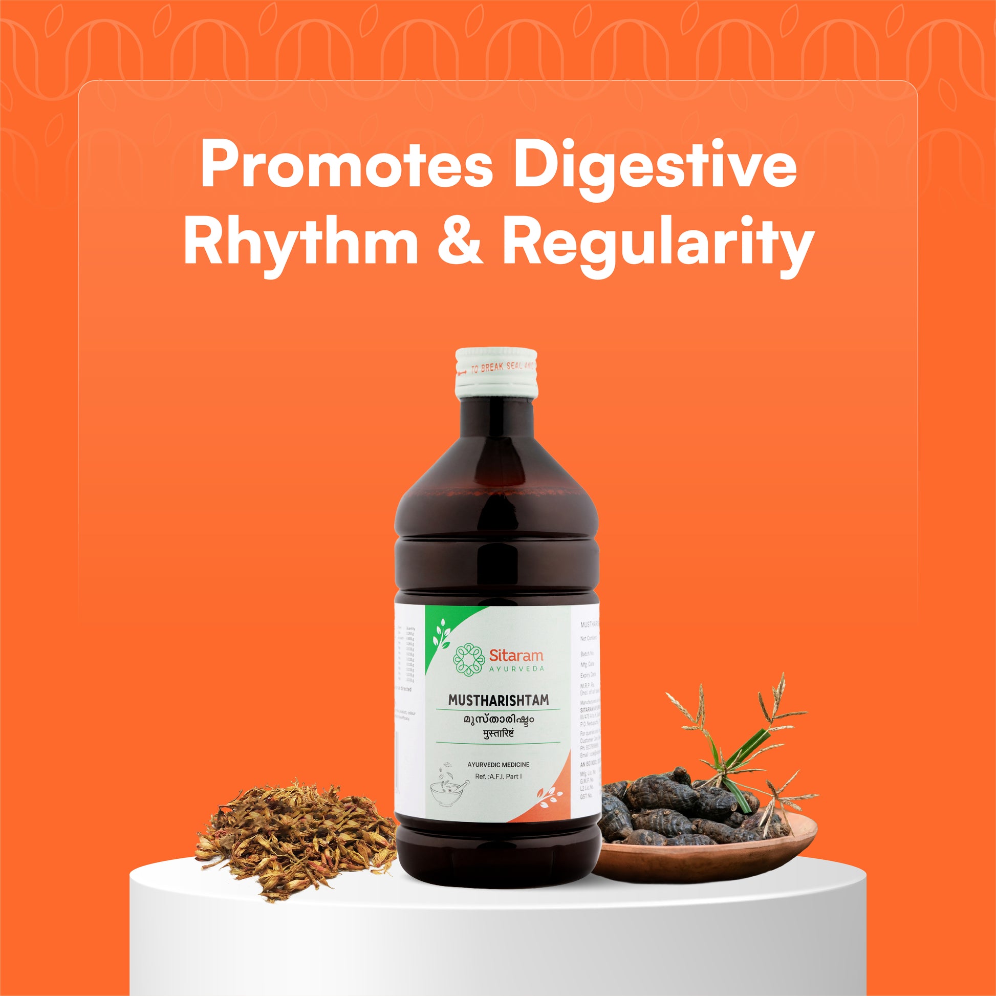 180 MUSTARISHTAM 450 ML - Sitaram Ayurveda - Online Store 