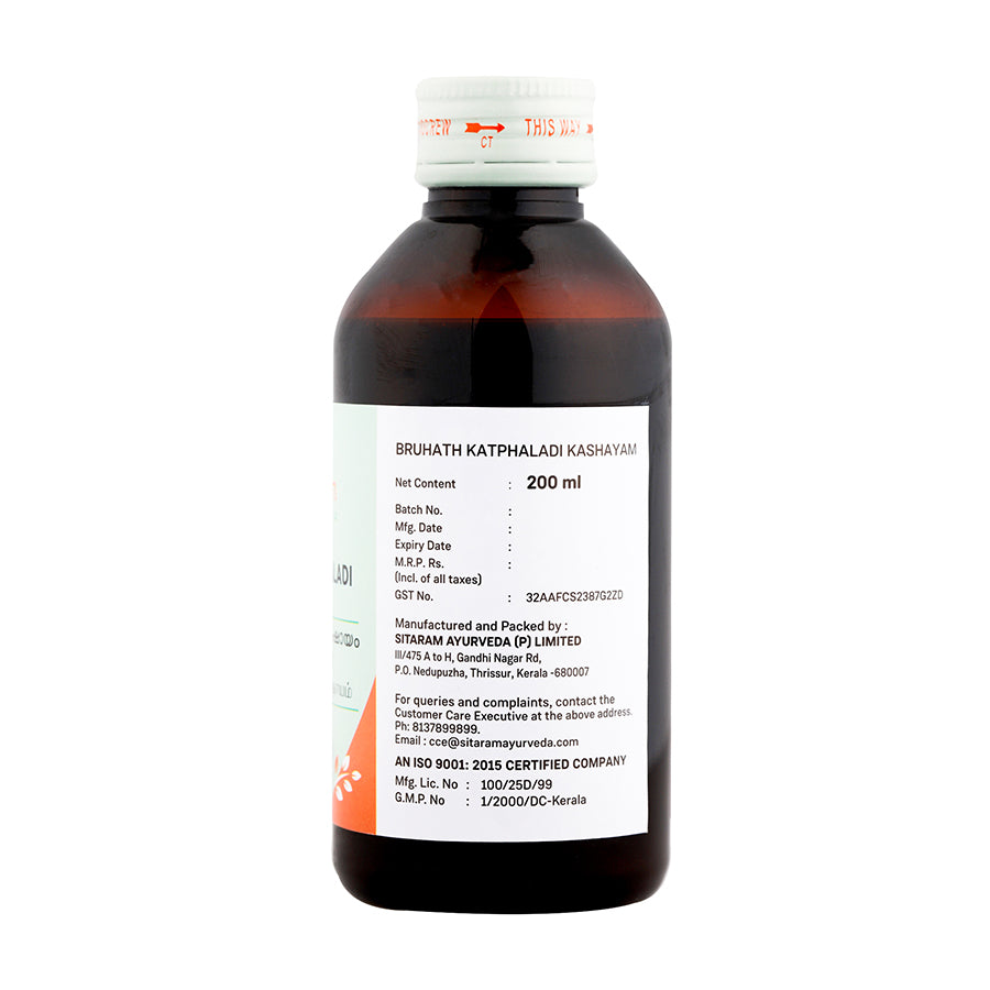 BRUHATH KATPHALADI KASHAYAM 200 ML - Sitaram Ayurveda Store