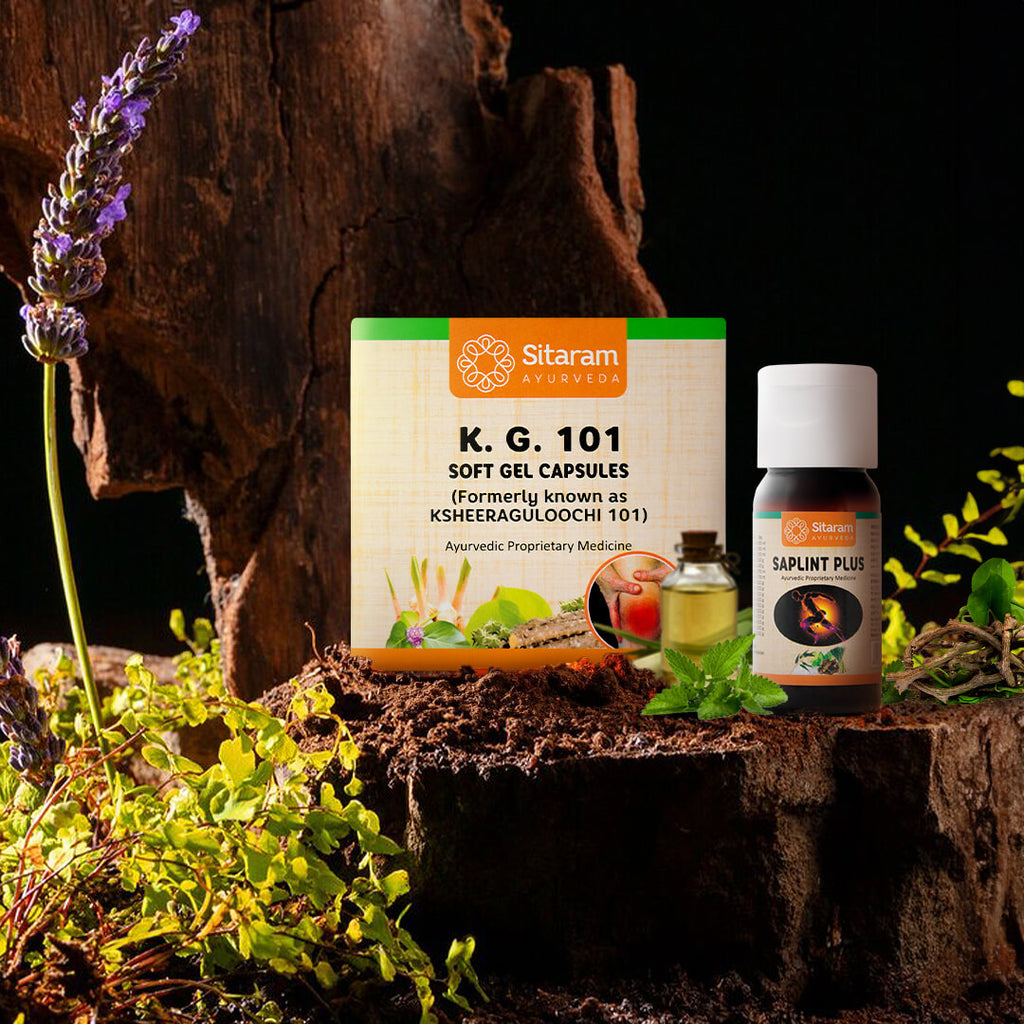 KSHEERA GULOOCHI 101 (K.G 101)100 NOS & SAPLINT PLUS LINIMENT 30 ML COMBO PACK - Sitaram Ayurveda Store