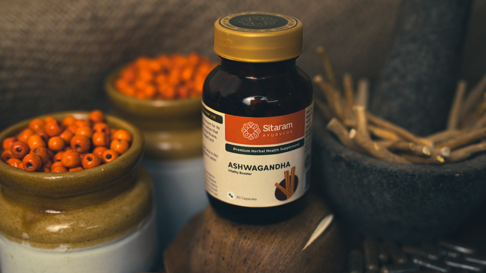 ASHWAGANDHA | 60 Capsules - Sitaram Ayurveda Store