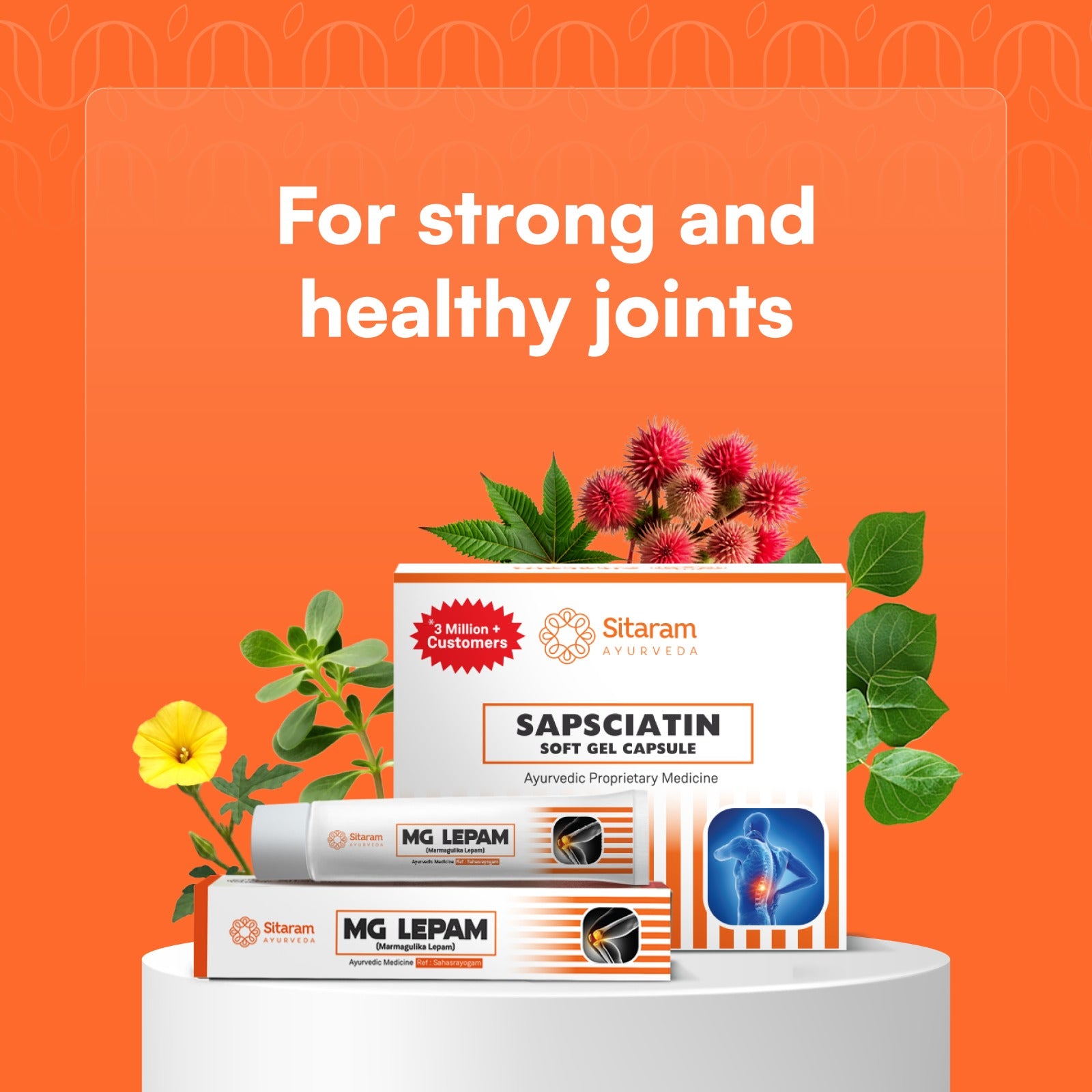 Sapsciatin Capsules 100 Nos + Marma Gulika Lepam 20 Gm Combo Pack